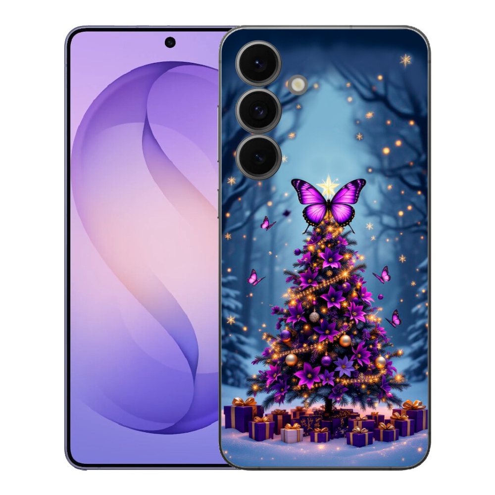 Gélový kryt mmCase na Samsung Galaxy S26 FE - motýlí vianočný stromček