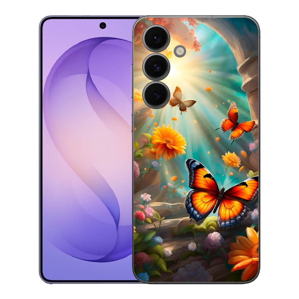 Gélový kryt mmCase na Samsung Galaxy S26 FE - motýlia záhrada 2
