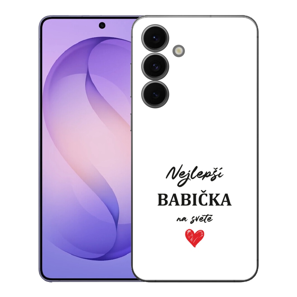 Gélový kryt mmCase na Samsung Galaxy S26 FE - najlepšia babička 1 biele pozadie