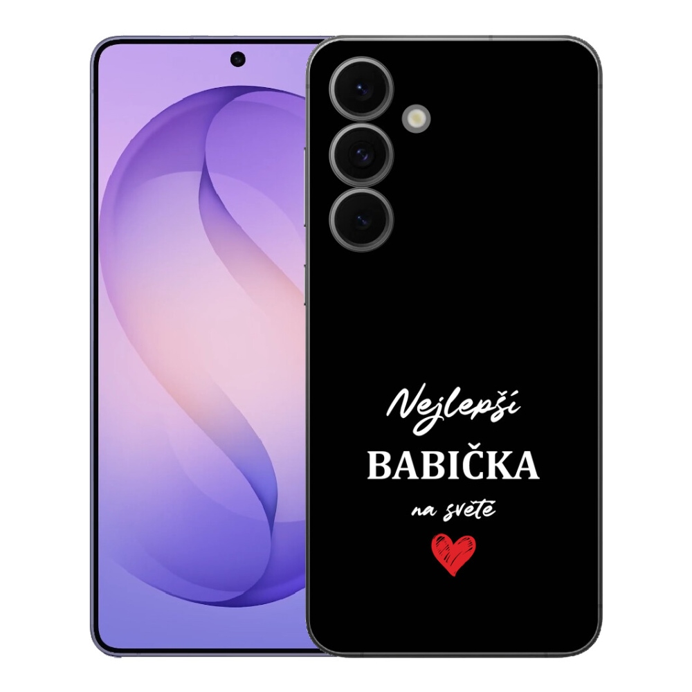 Gélový kryt mmCase na Samsung Galaxy S26 FE - najlepšia babička 1 čierne pozadie