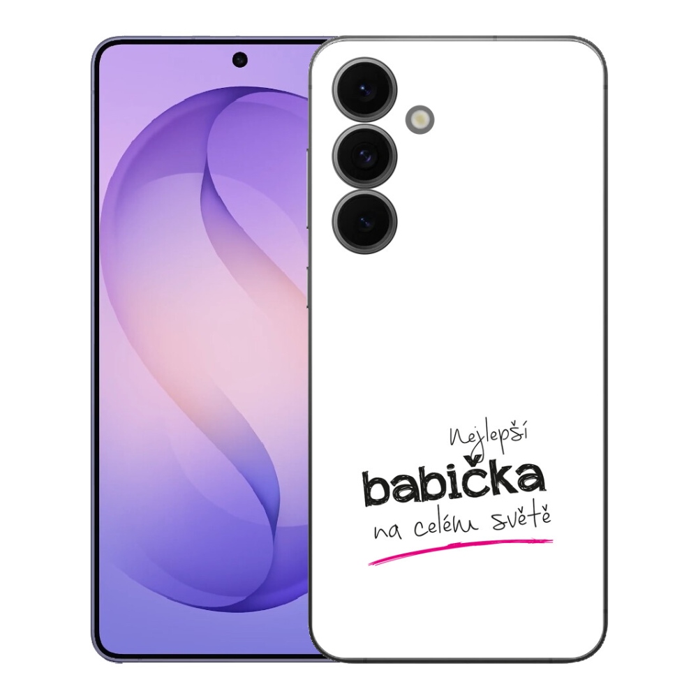 Gélový kryt mmCase na Samsung Galaxy S26 FE - najlepšia babička 4 biele pozadie