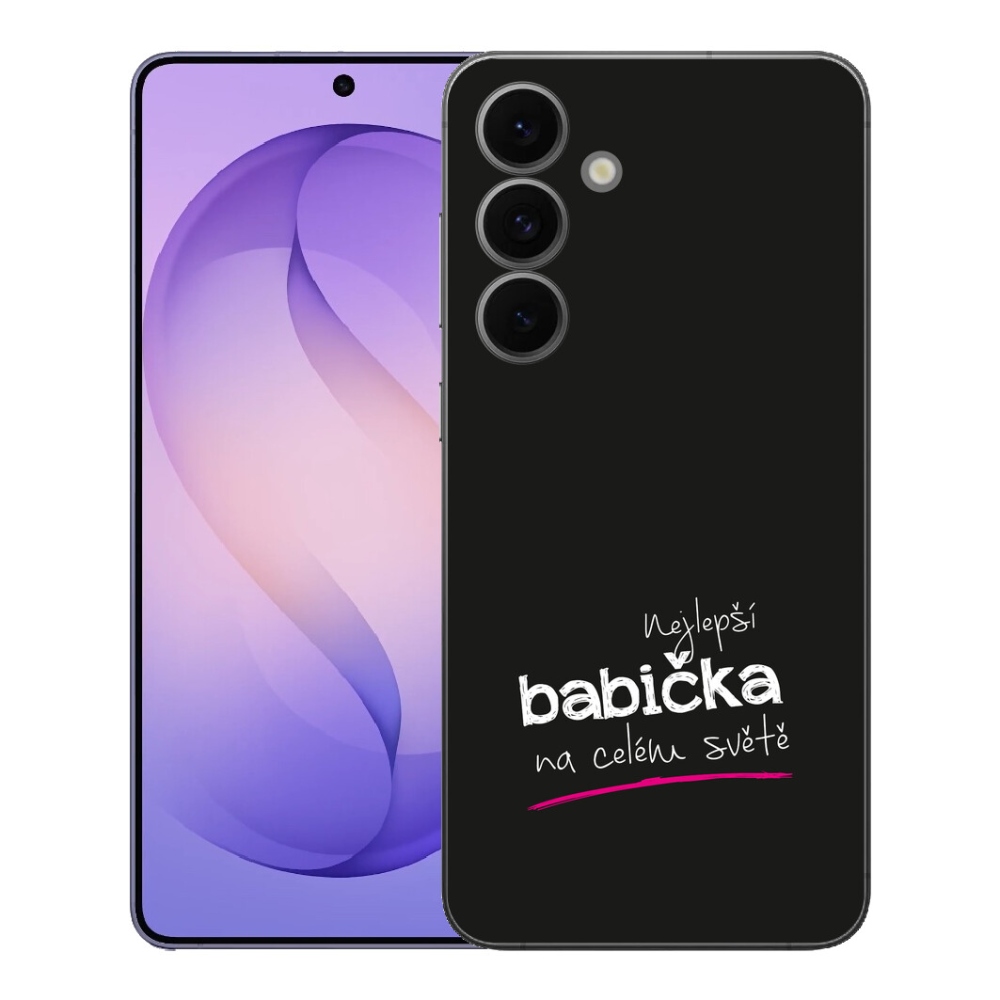 Gélový kryt mmCase na Samsung Galaxy S26 FE - najlepšia babička 4 čierne pozadie