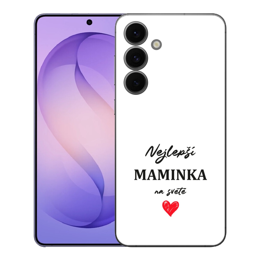 Gélový kryt mmCase na Samsung Galaxy S26 FE - najlepšia mamička 1 biele pozadie