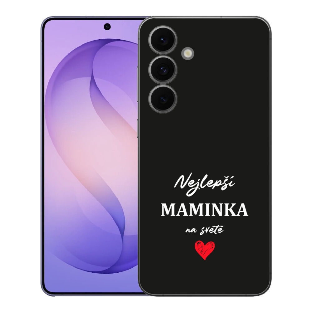 Gélový kryt mmCase na Samsung Galaxy S26 FE - najlepšia mamička 1 čierne pozadie