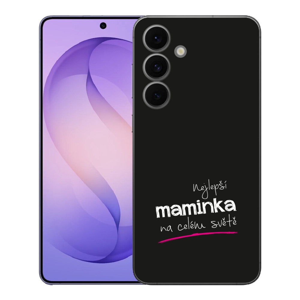 Gélový kryt mmCase na Samsung Galaxy S26 FE - najlepšia mamička 4 čierne pozadie