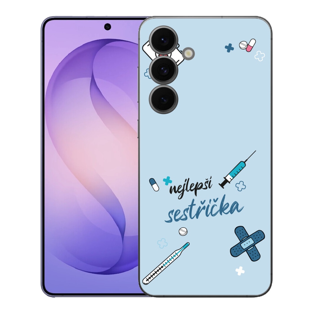 Gélový kryt mmCase na Samsung Galaxy S26 FE - najlepšia sestrička modré pozadie