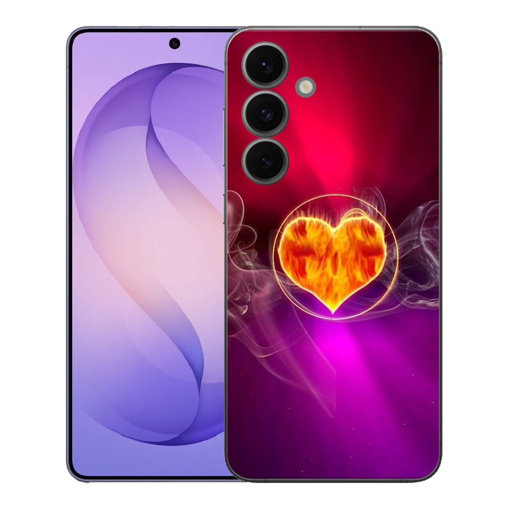 Gélový kryt mmCase na Samsung Galaxy S26 FE - ohnivé srdce