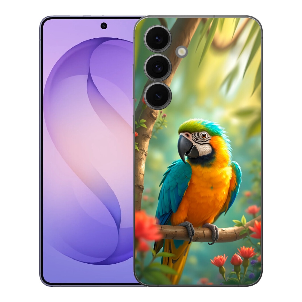 Gélový kryt mmCase na Samsung Galaxy S26 FE - papagáj ara modrožltá