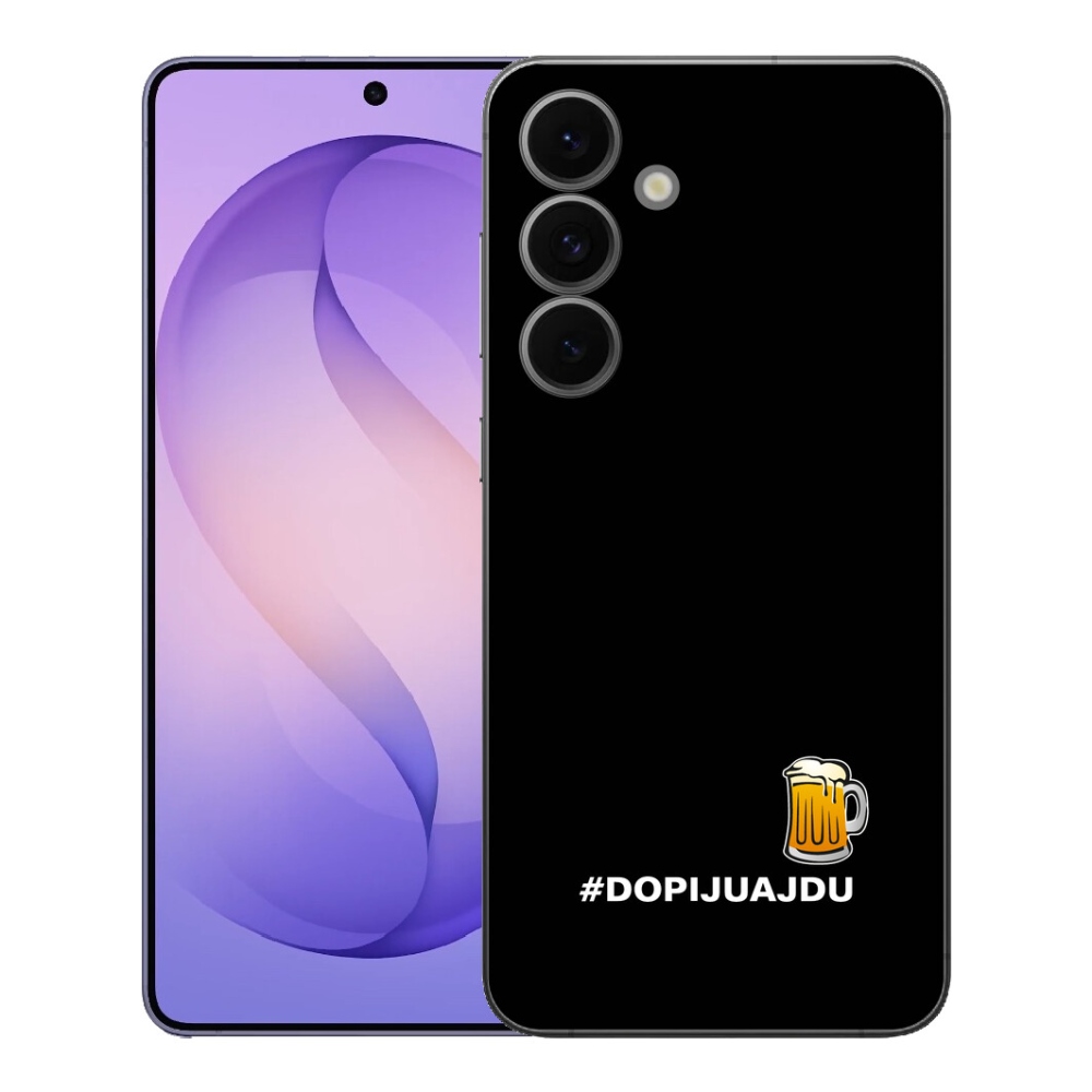 Gélový kryt mmCase na Samsung Galaxy S26 FE - pivný motív 1 čierne pozadie