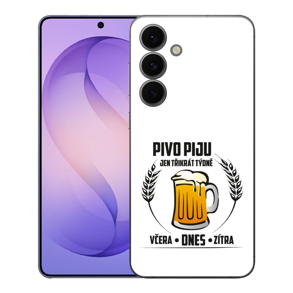 Gélový kryt mmCase na Samsung Galaxy S26 FE - pivný motív biele pozadie
