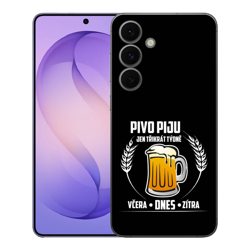 Gélový kryt mmCase na Samsung Galaxy S26 FE - pivný motív čierne pozadie