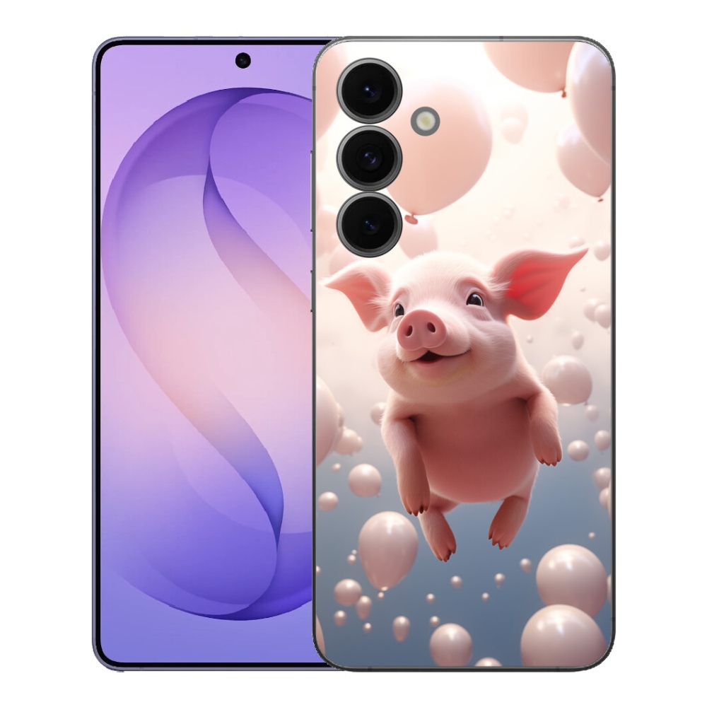 Gélový kryt mmCase na Samsung Galaxy S26 FE - prasiatko s balónikmi