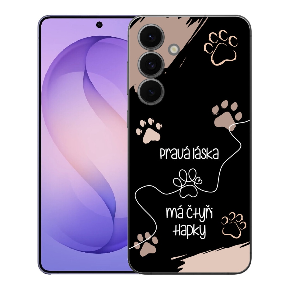Gélový kryt mmCase na Samsung Galaxy S26 FE - psí motív 1 čierne pozadie