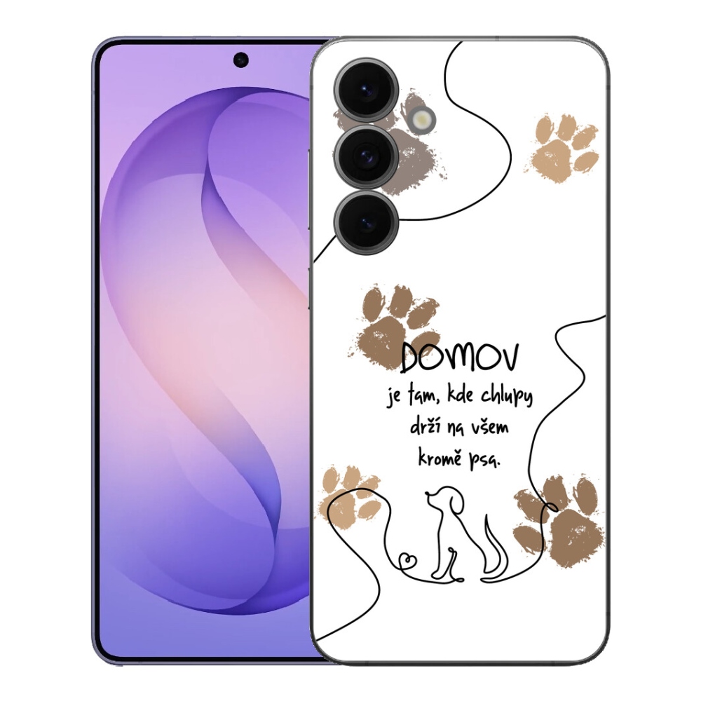 Gélový kryt mmCase na Samsung Galaxy S26 FE - psí motív biele pozadie