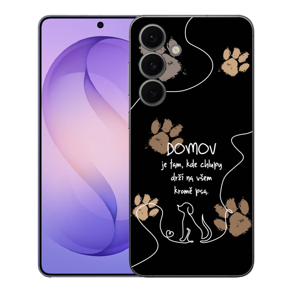 Gélový kryt mmCase na Samsung Galaxy S26 FE - psí motív čierne pozadie