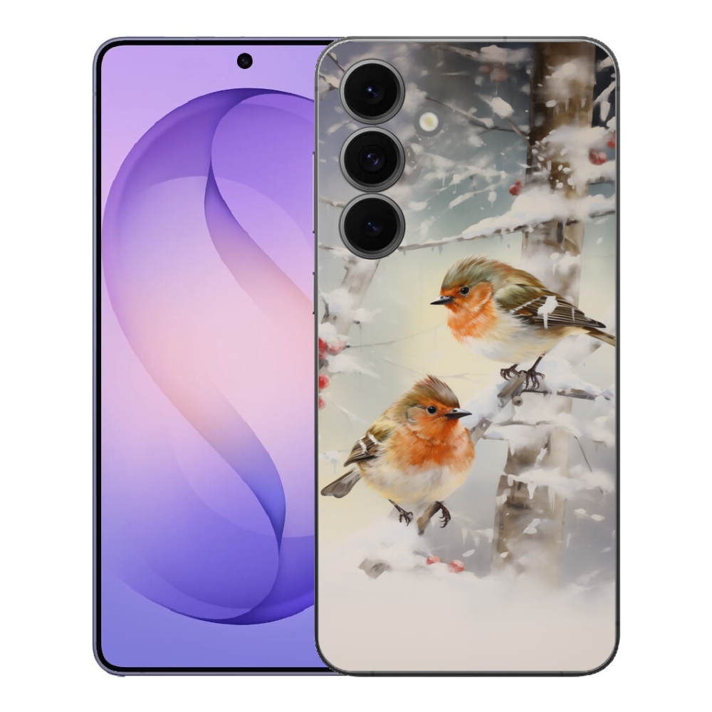 Gélový kryt mmCase na Samsung Galaxy S26 FE - vtáčiky v zime