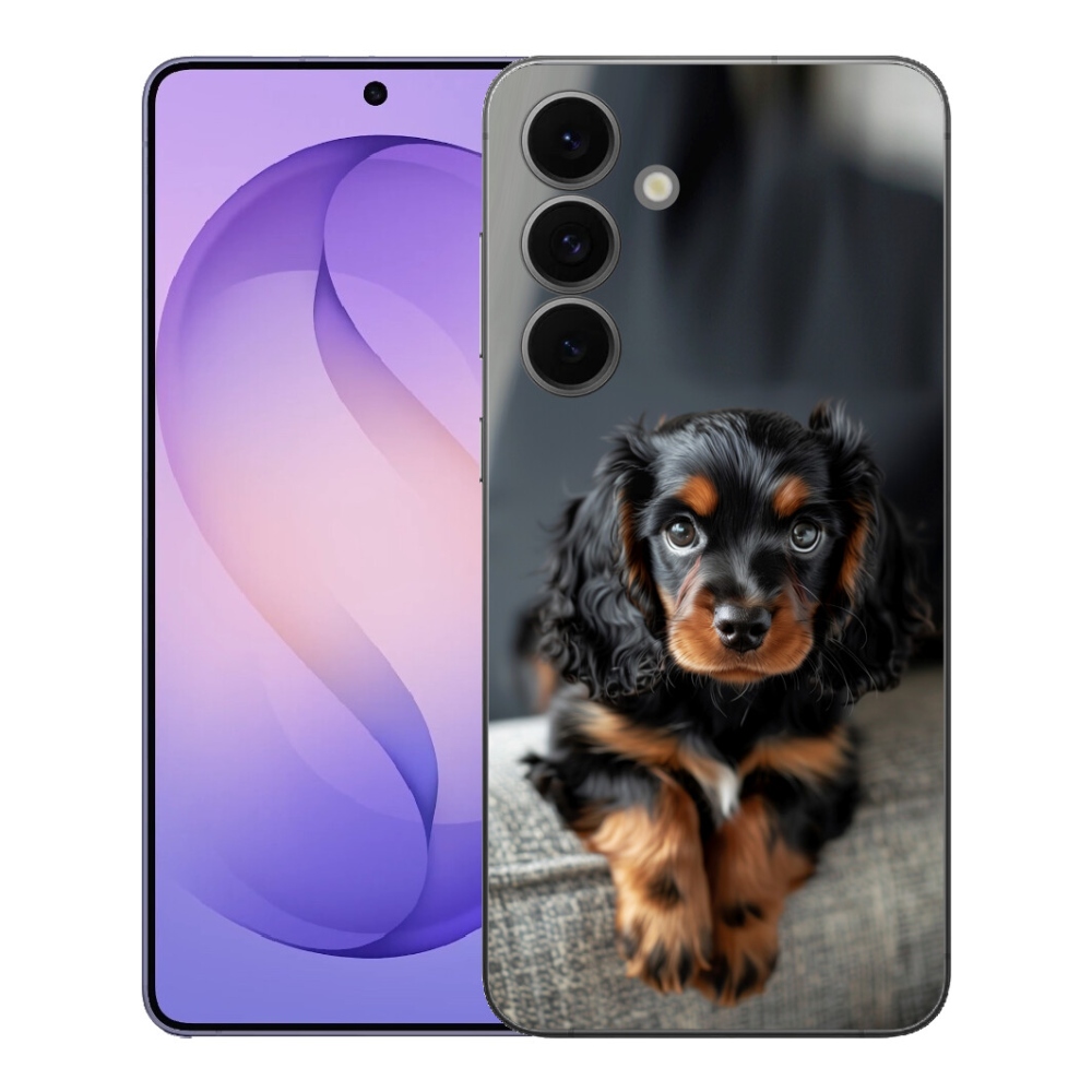 Gélový kryt mmCase na Samsung Galaxy S26 FE - roztomilý dlhosrstý jazvečík