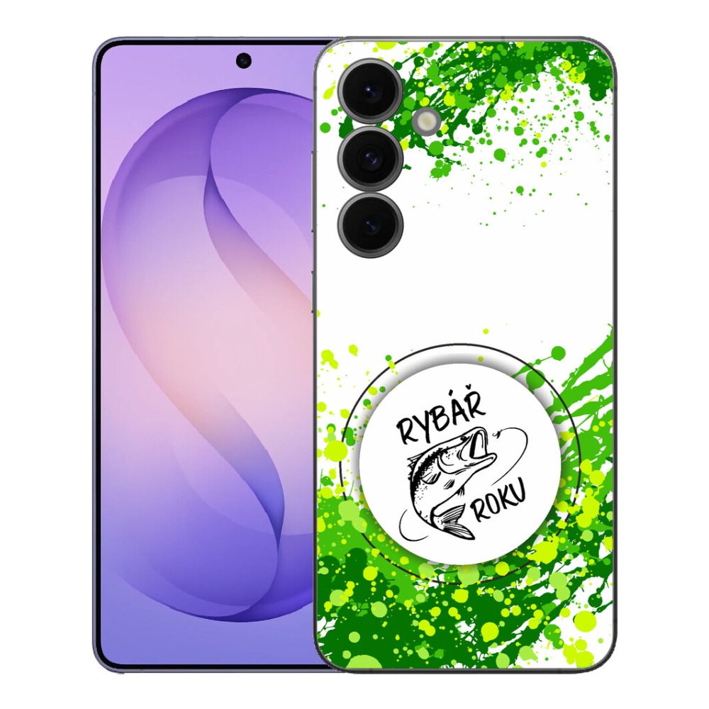 Gélový kryt mmCase na Samsung Galaxy S26 FE - rybár roka biele pozadie