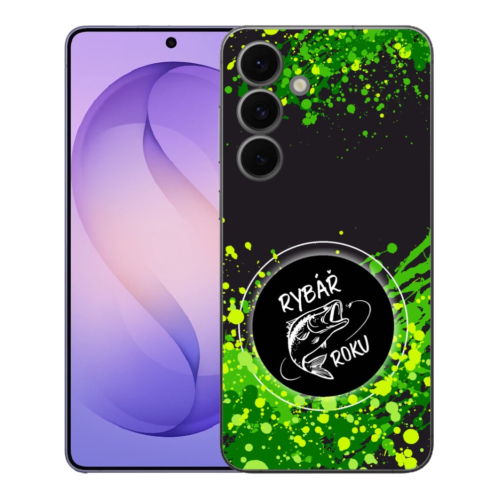 Gélový kryt mmCase na Samsung Galaxy S26 FE - rybár roku čierne pozadie