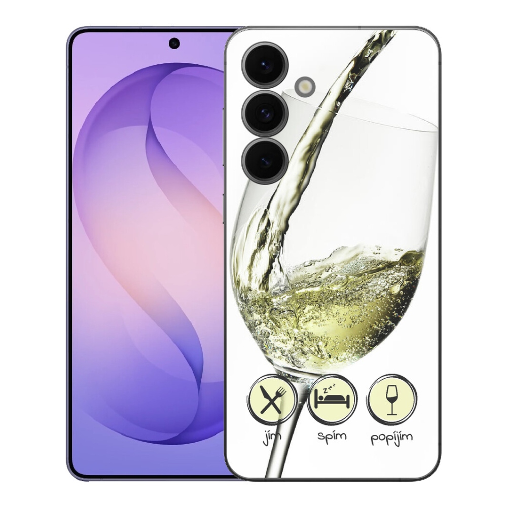 Gélový kryt mmCase na Samsung Galaxy S26 FE - pohár vína bielej