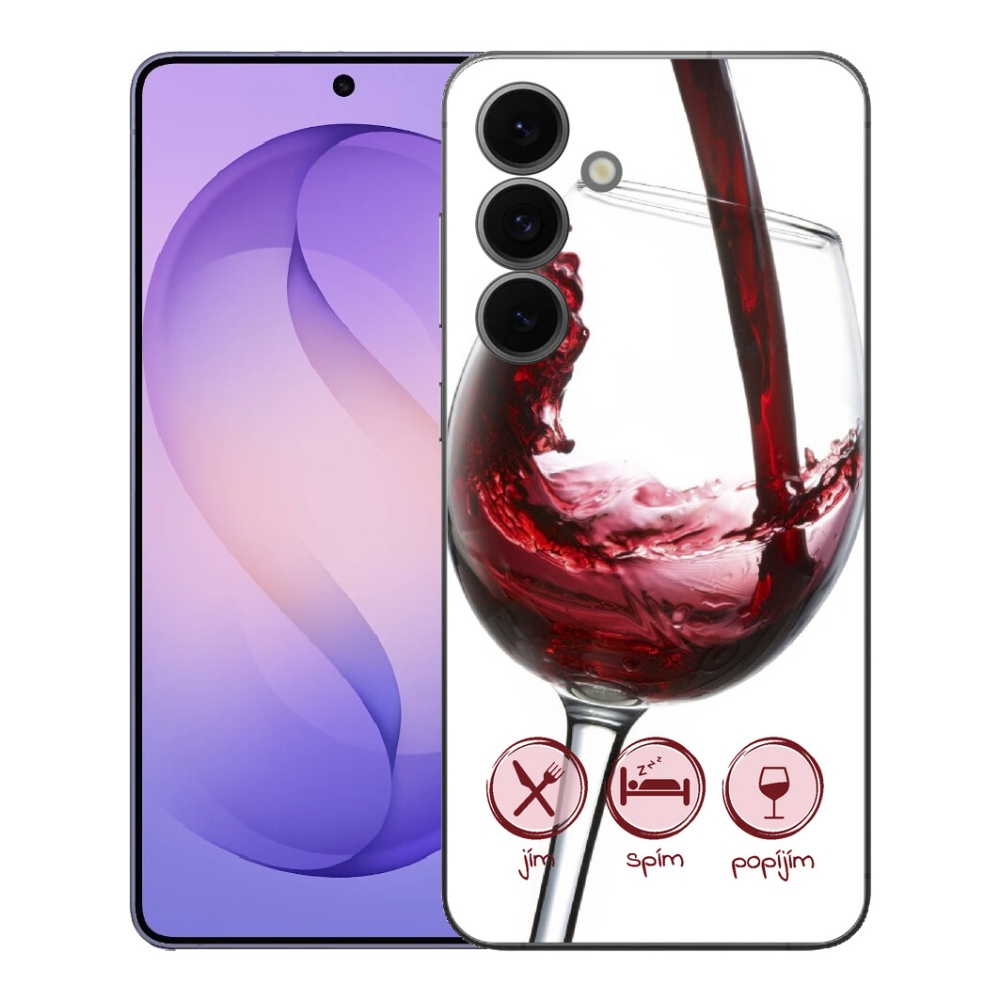 Gélový kryt mmCase na Samsung Galaxy S26 FE - pohár vína červené
