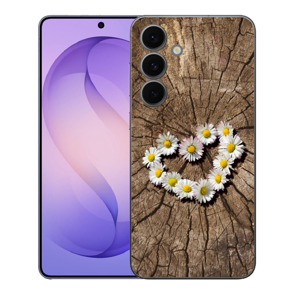 Gélový kryt mmCase na Samsung Galaxy S26 FE - srdce z margaréty