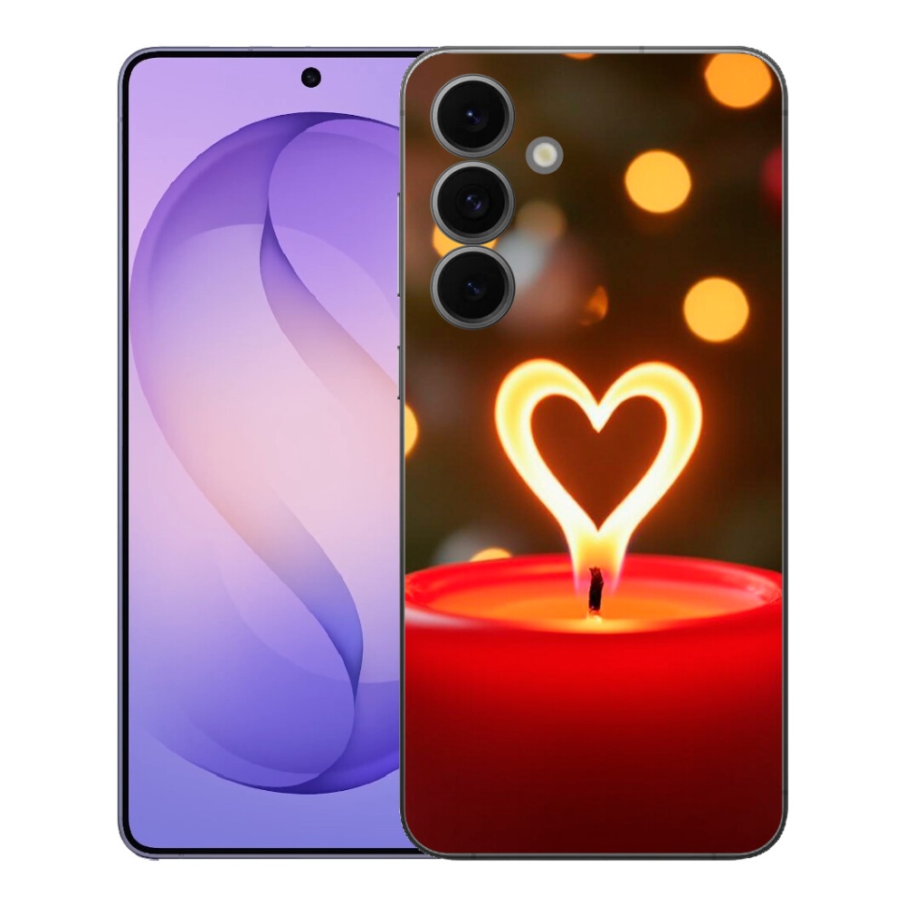 Gélový kryt mmCase na Samsung Galaxy S26 FE - srdce z plameňa