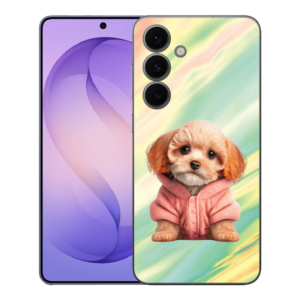 Gélový kryt mmCase na Samsung Galaxy S26 FE - šteňa vo svetri