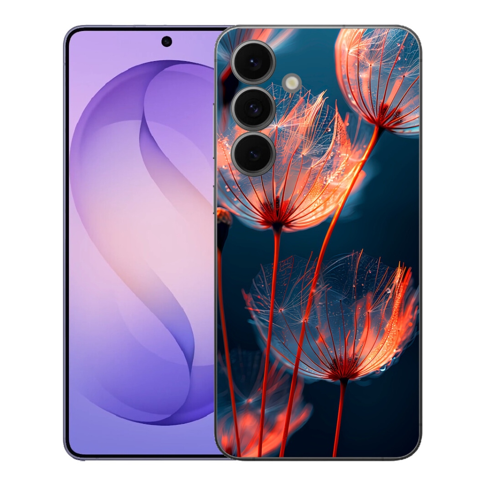 Gélový kryt mmCase na Samsung Galaxy S26 FE - svetielkujúce páperie