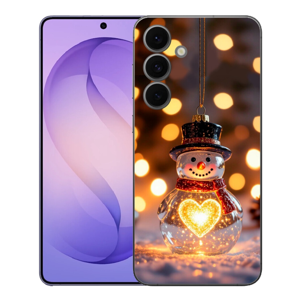 Gélový kryt mmCase na Samsung Galaxy S26 FE - svietiaci vianočný snehuliak