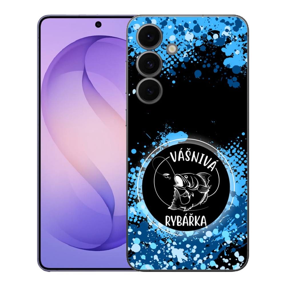 Gélový kryt mmCase na Samsung Galaxy S26 FE - vášnivá rybárka čierne pozadie