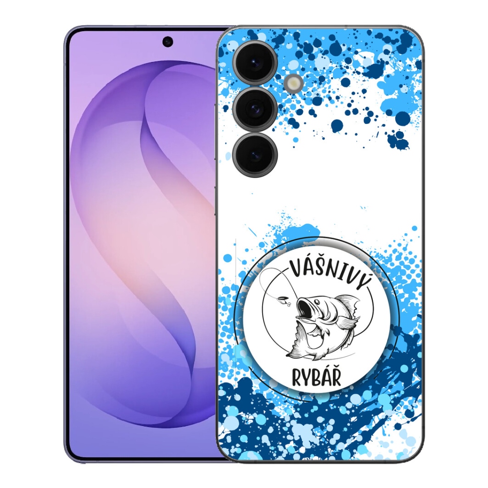 Gélový kryt mmCase na Samsung Galaxy S26 FE - vášnivý rybár biele pozadie