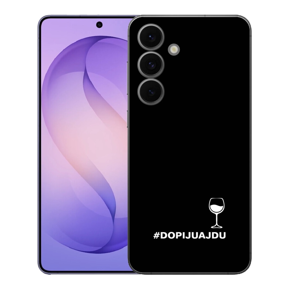 Gélový kryt mmCase na Samsung Galaxy S26 FE - vínny motív čierne pozadie