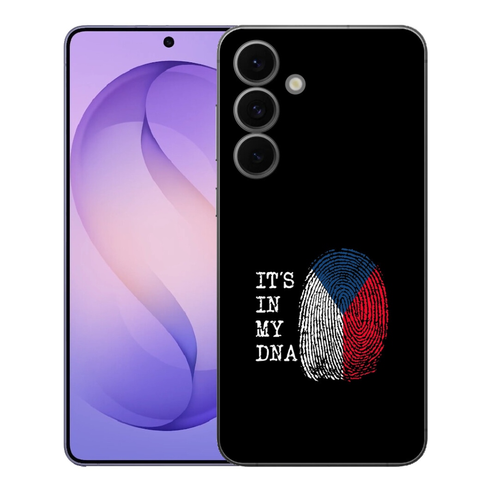 Gélový kryt mmCase na Samsung Galaxy S26 FE - vlajka odtlačok prsta čierne pozadie