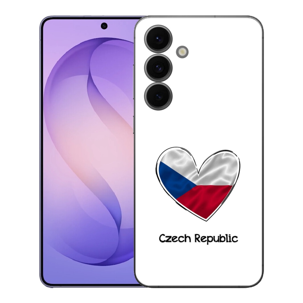 Gélový kryt mmCase na Samsung Galaxy S26 FE - vlajka srdca biele pozadie