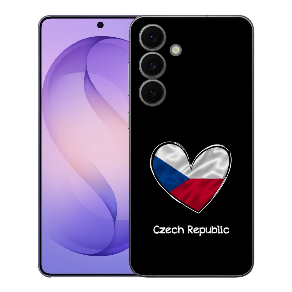 Gélový kryt mmCase na Samsung Galaxy S26 FE - vlajka srdca čierne pozadie