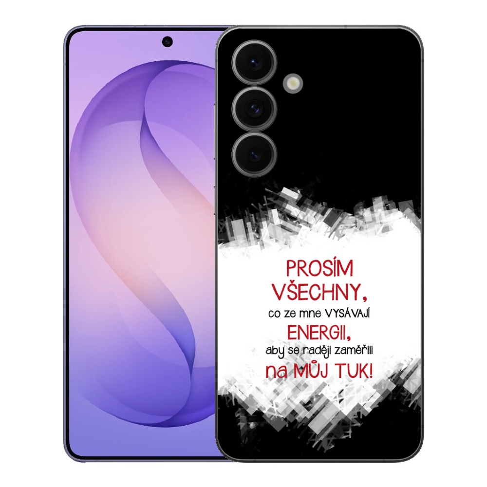 Gélový kryt mmCase na Samsung Galaxy S26 FE - vtipný text 1 červený