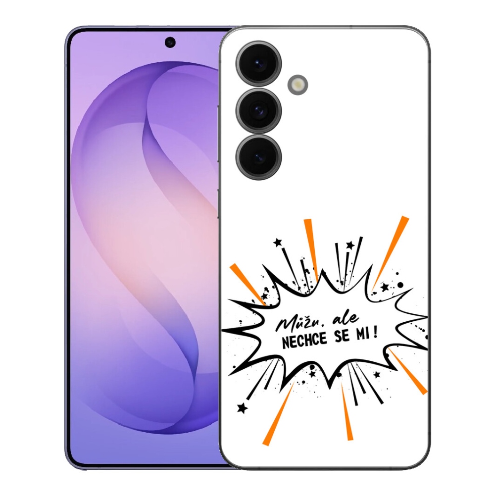 Gélový kryt mmCase na Samsung Galaxy S26 FE - vtipný text 11 biele pozadie