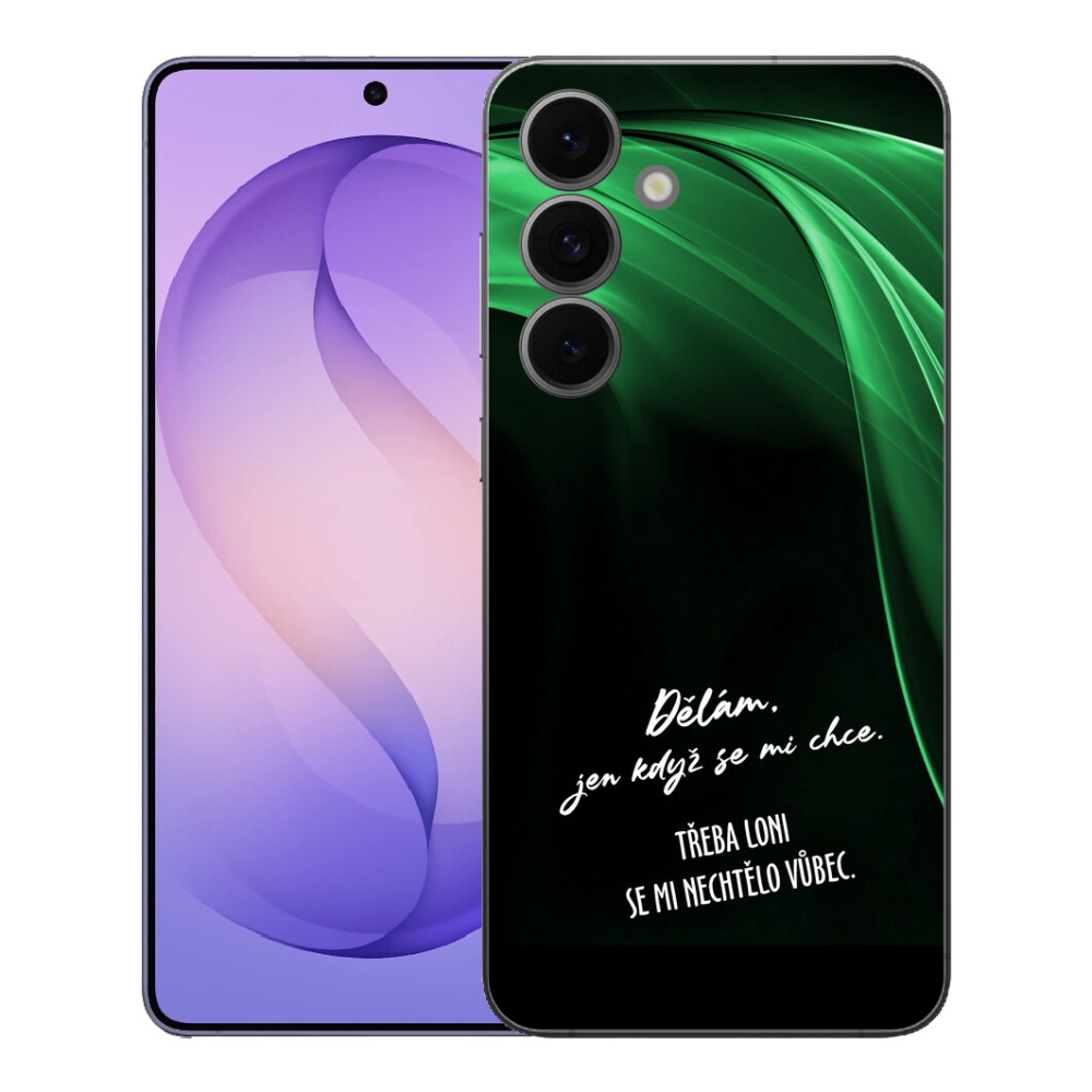 Gélový kryt mmCase na Samsung Galaxy S26 FE - vtipný text 12 čierne pozadie