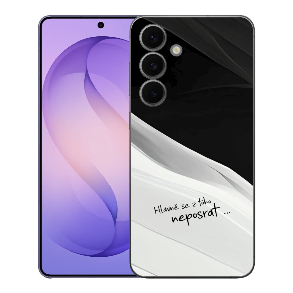 Gélový kryt mmCase na Samsung Galaxy S26 FE - vtipný text 13 bieločierne pozadie