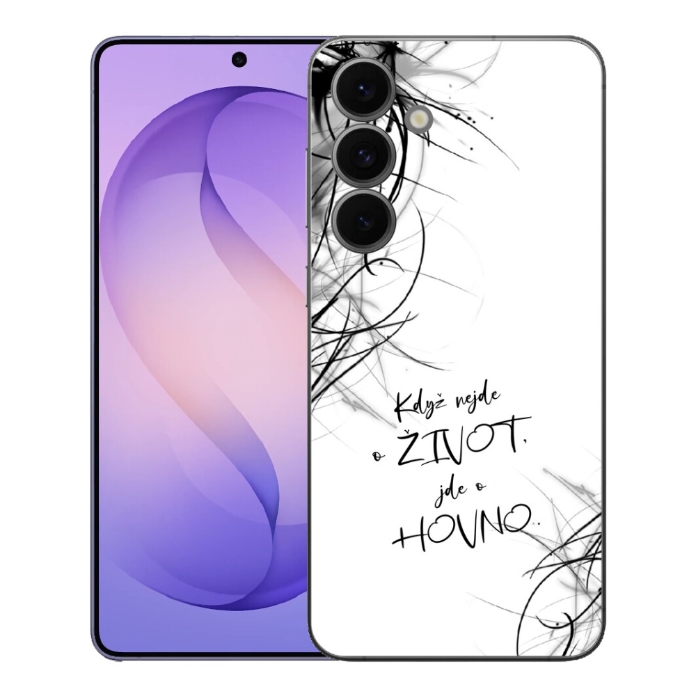 Gélový kryt mmCase na Samsung Galaxy S26 FE - vtipný text 16 biele pozadie