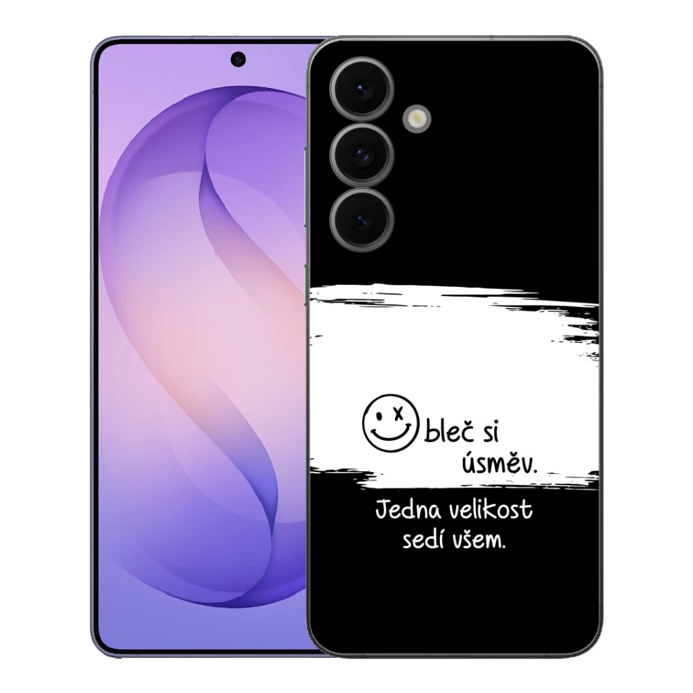 Gélový kryt mmCase na Samsung Galaxy S26 FE - vtipný text 8 bieločierne pozadie