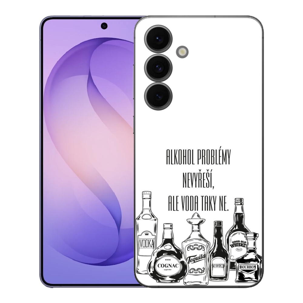 Gélový kryt mmCase na Samsung Galaxy S26 FE - vtipný text biele pozadie