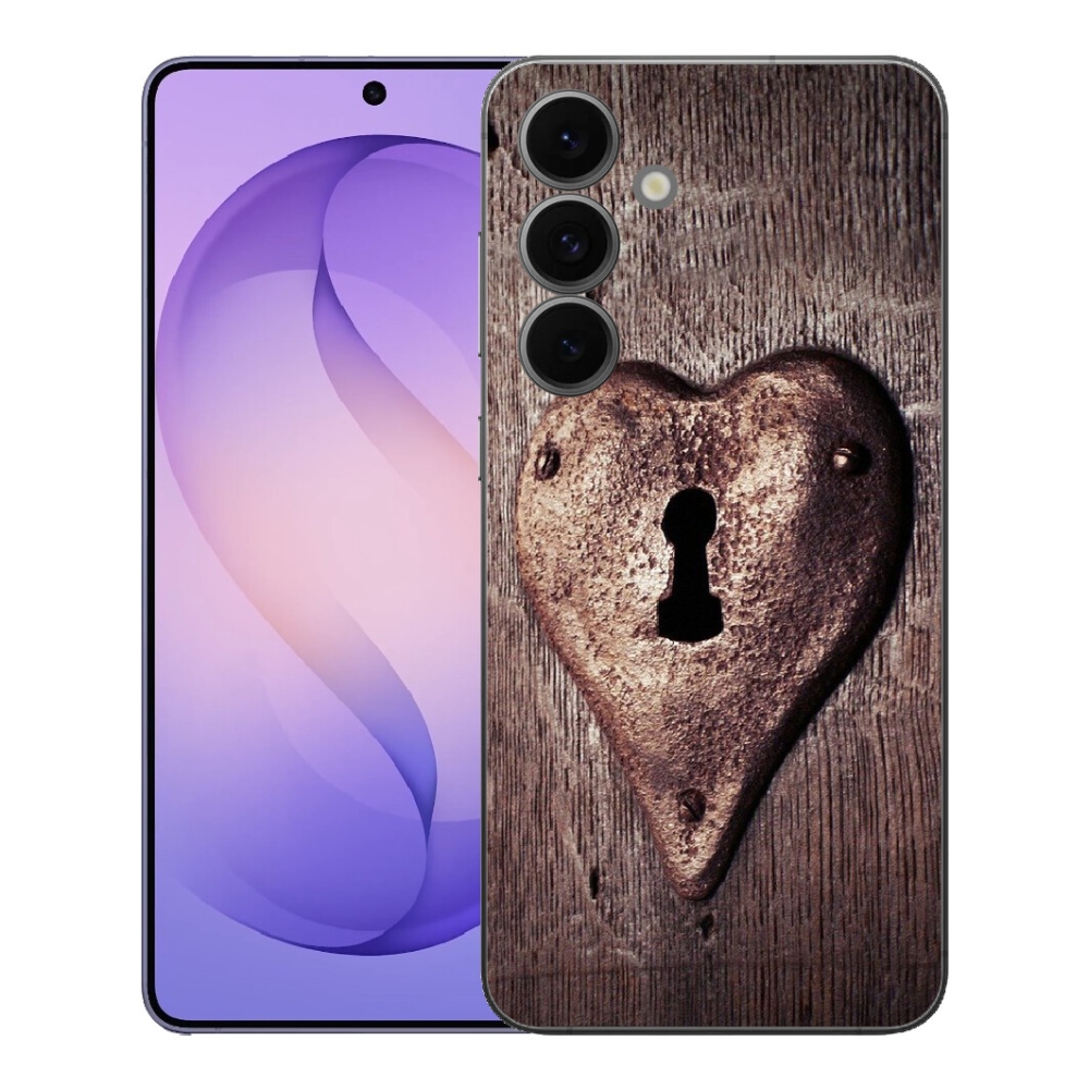 Gélový kryt mmCase na Samsung Galaxy S26 FE - zámok v tvare srdca