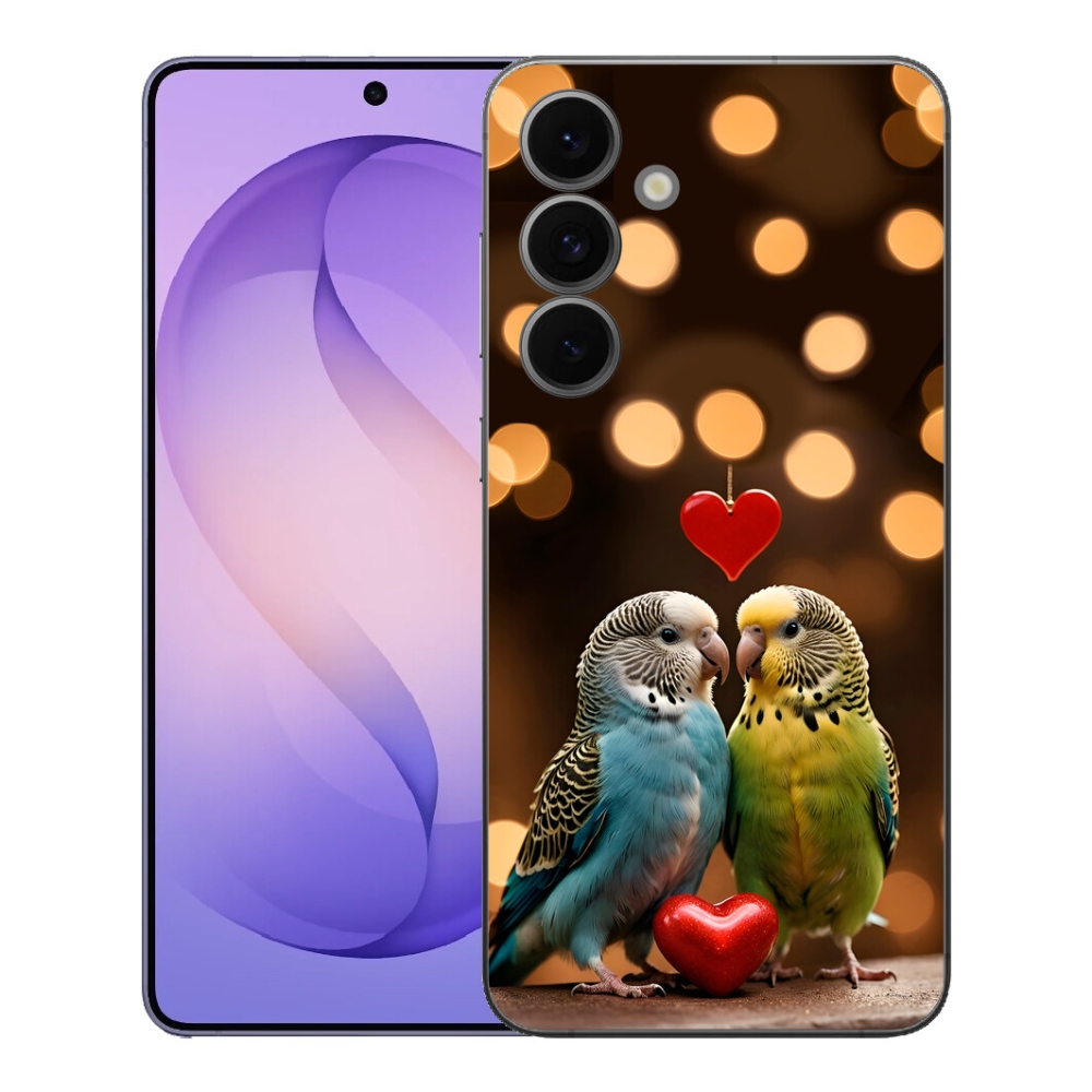 Gélový kryt mmCase na Samsung Galaxy S26 FE - zamilovaní papagáje