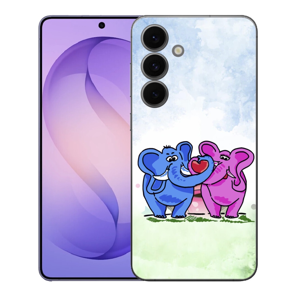 Gélový kryt mmCase na Samsung Galaxy S26 FE - zamilovaní slony