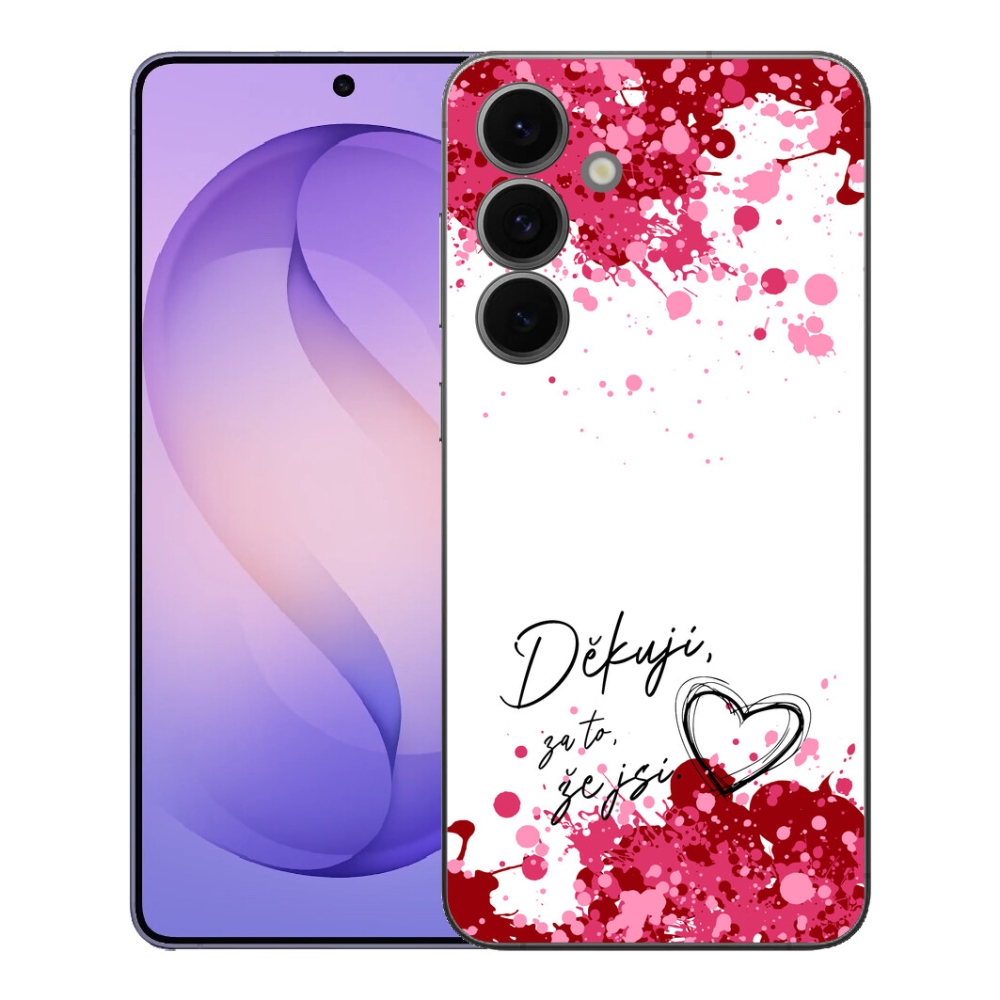 Gélový kryt mmCase na Samsung Galaxy S26 FE - zamilovaný text 2 biele pozadie