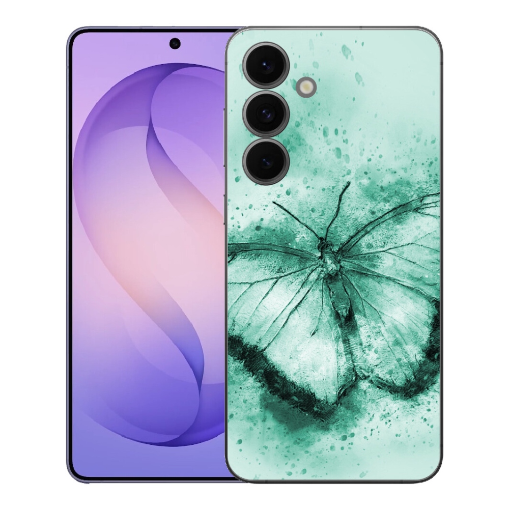 Gélový kryt mmCase na Samsung Galaxy S26 FE - zelený motýľ