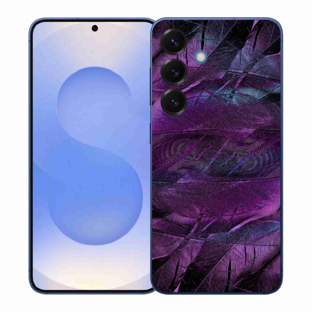 Gélový kryt mmCase na Samsung Galaxy S26+ - fialové pierka