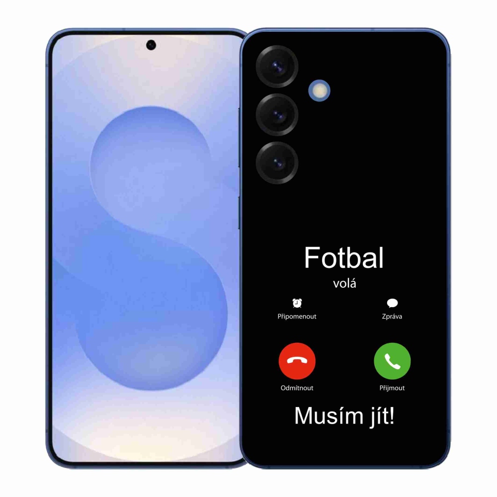 Gélový kryt mmCase na Samsung Galaxy S26+ - futbal volá čierne pozadie